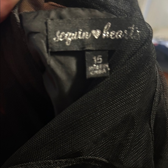 Sequin Hearts Floral High Low Dress - Black, Red, Blue - Picture 7 of 9